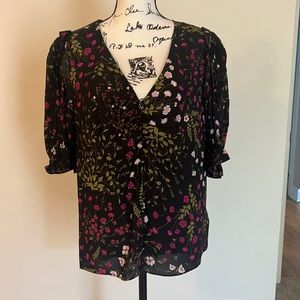 Joie floral, print, viscose blouse fitted size Large